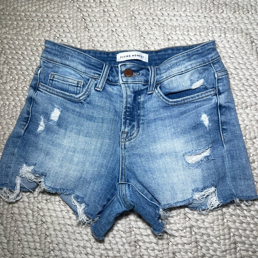 Flying monkey jean shorts
